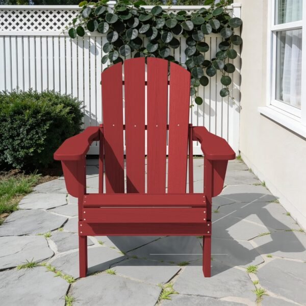 Folding Adirondack Chair – Dark Red