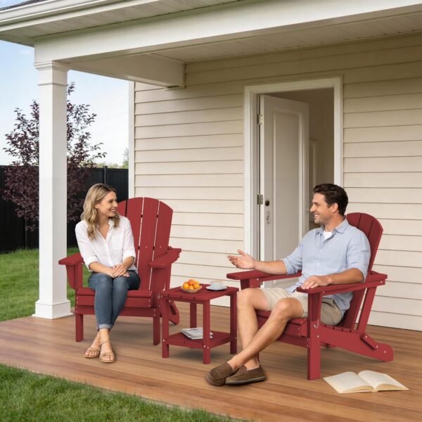 Folding Adirondack Chair – Dark Red