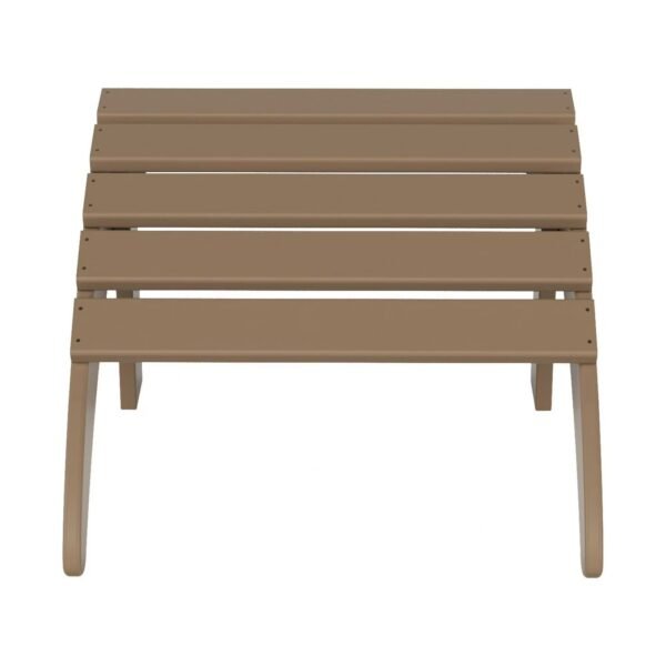 Outdoor Adirondack Chair & Ottoman Set – Weathered Wood
