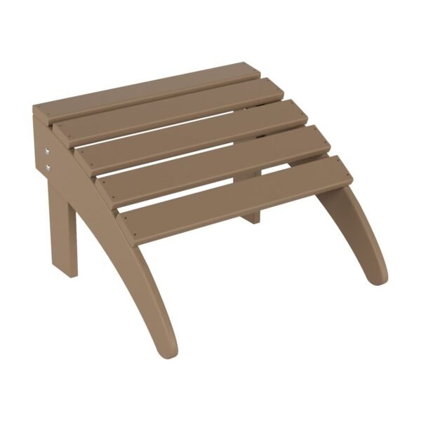 Outdoor Adirondack Chair & Ottoman Set – Weathered Wood