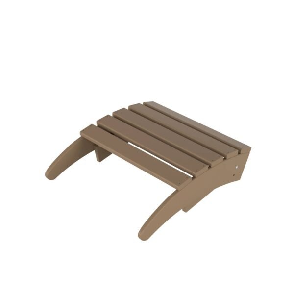 Outdoor Adirondack Chair & Ottoman Set – Weathered Wood
