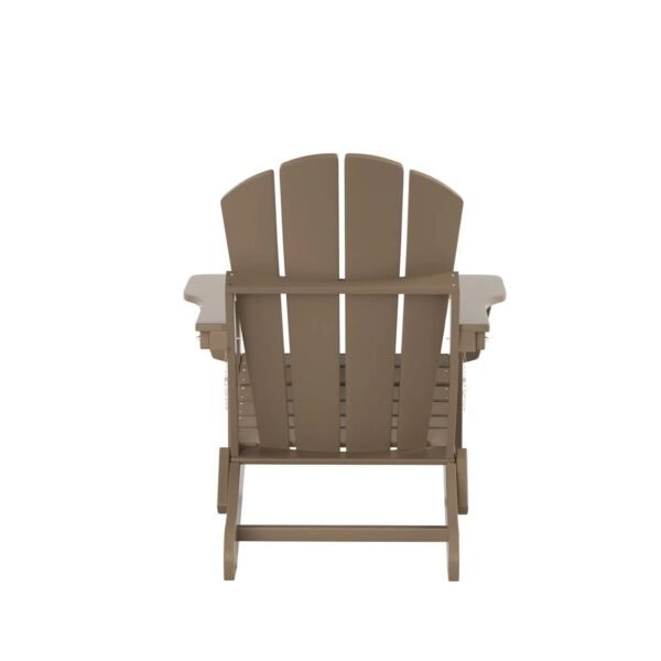 Outdoor Adirondack Chair & Ottoman Set – Weathered Wood