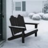Folding Adirondack Outdoor Bench – Black