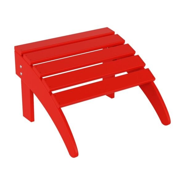 Outdoor Adirondack Chair & Ottoman Set – Red