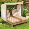 Kids Double Chaise Lounge Chair – Brown