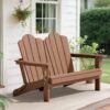 Folding Adirondack Outdoor Bench – Brown