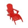 Outdoor Adirondack Chair & Ottoman Set – Red