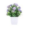 Small Artificial Potted Plant with Flowers – Green