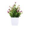 Small Artificial Potted Plant with Flowers – Green
