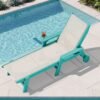 Textilene Outdoor Chaise Lounge Chair – Aruba Blue