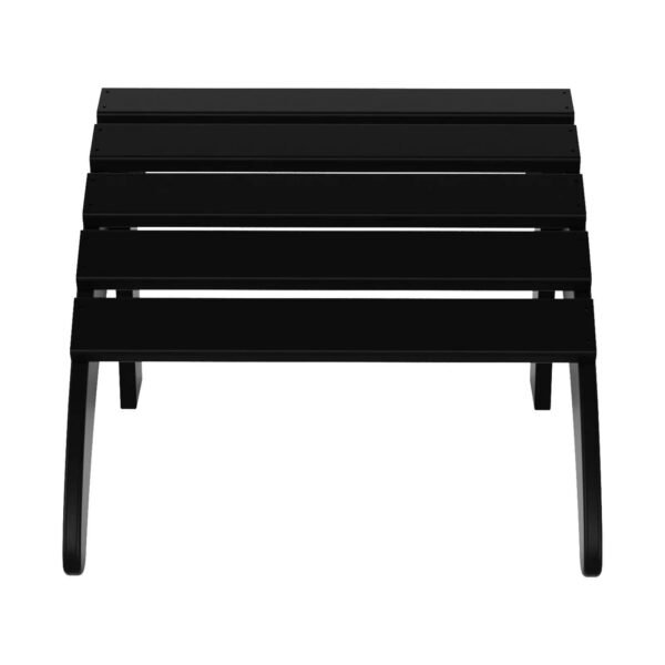 Outdoor Adirondack Chair & Ottoman Set – Black