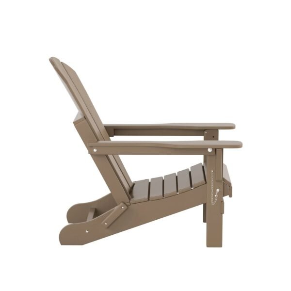 Outdoor Adirondack Chair & Ottoman Set – Weathered Wood