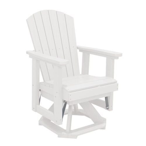 Adirondack Swivel Glider Chair – White