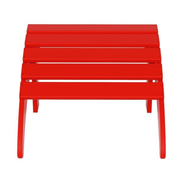 Outdoor Adirondack Chair & Ottoman Set – Red