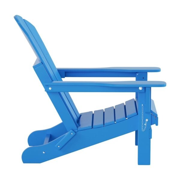 Outdoor Adirondack Chair & Ottoman Set – Pacific Blue