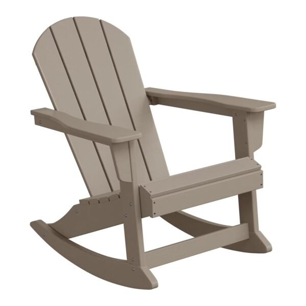 Outdoor Patio Rocking Adirondack Chair – Weathered Wood