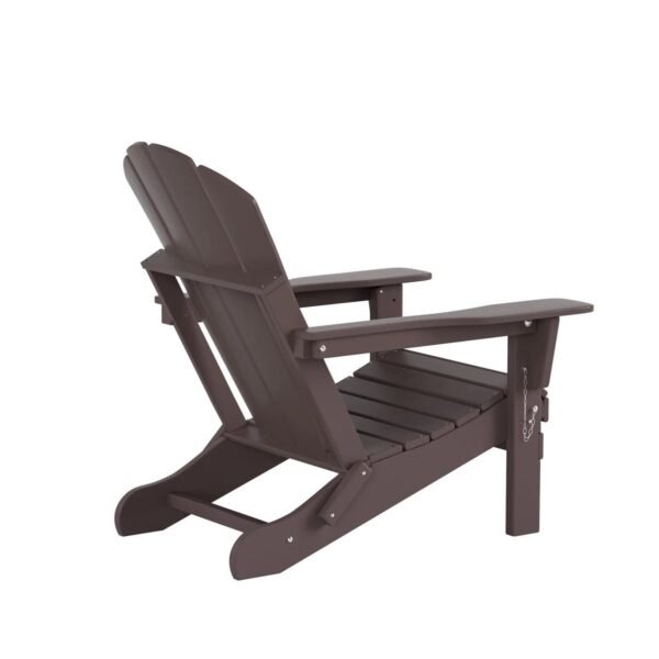 Outdoor Adirondack Chair & Ottoman Set – Dark Brown