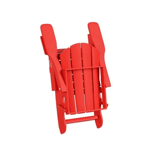 Outdoor Adirondack Chair & Ottoman Set – Red
