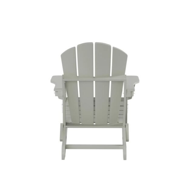 Outdoor Adirondack Chair & Ottoman Set – Sand