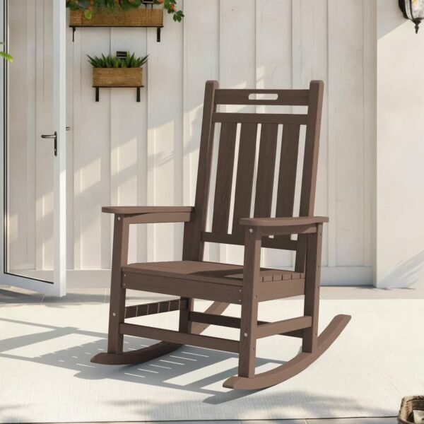 HDPE Outdoor Rocking Chair – Brown