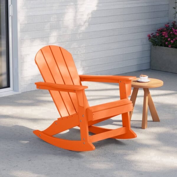 Outdoor Patio Rocking Adirondack Chair – Orange
