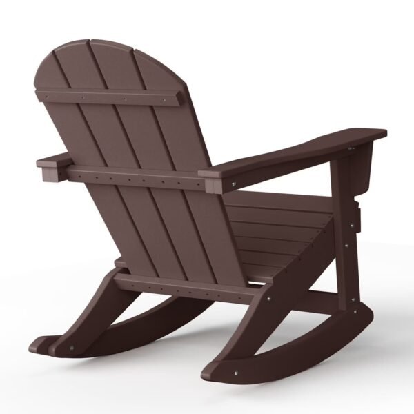 Outdoor Patio Rocking Adirondack Chair – Dark Brown