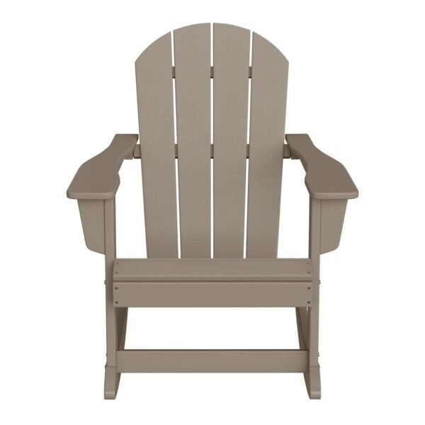 Outdoor Patio Rocking Adirondack Chair – Weathered Wood