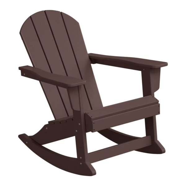 Outdoor Patio Rocking Adirondack Chair – Dark Brown