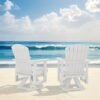 Adirondack Swivel Glider Chair – White