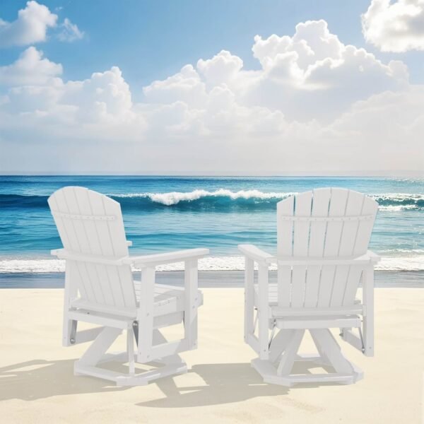 Adirondack Swivel Glider Chair – White