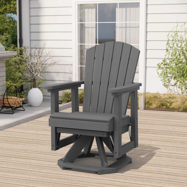 Adirondack Swivel Glider Chair – Gray