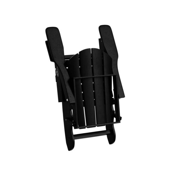 Outdoor Adirondack Chair & Ottoman Set – Black
