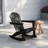 Outdoor Patio Rocking Adirondack Chair – Black
