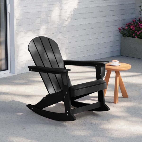 Outdoor Patio Rocking Adirondack Chair – Black