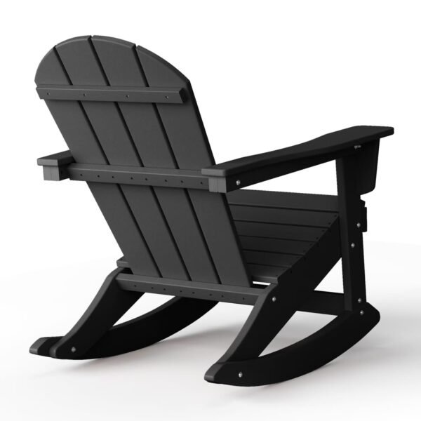 Outdoor Patio Rocking Adirondack Chair – Black