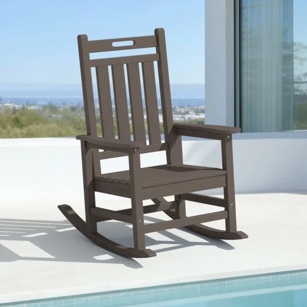 HDPE Outdoor Rocking Chair – Coffee