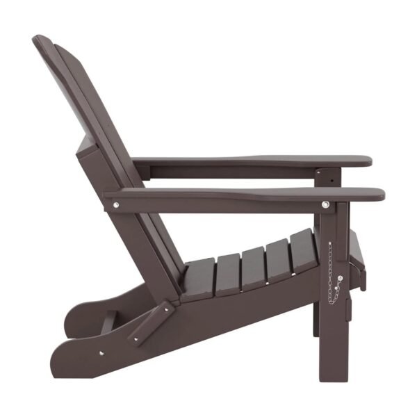 Outdoor Adirondack Chair & Ottoman Set – Dark Brown