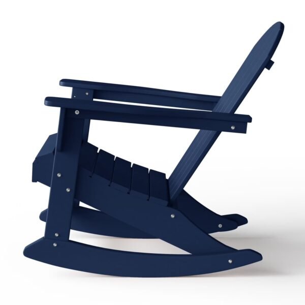 Outdoor Patio Rocking Adirondack Chair – Navy Blue