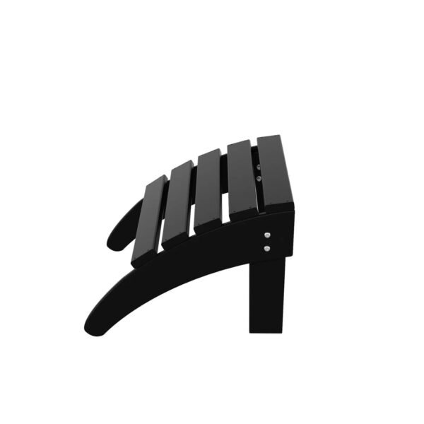 Outdoor Adirondack Chair & Ottoman Set – Black