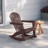 Outdoor Patio Rocking Adirondack Chair – Dark Brown