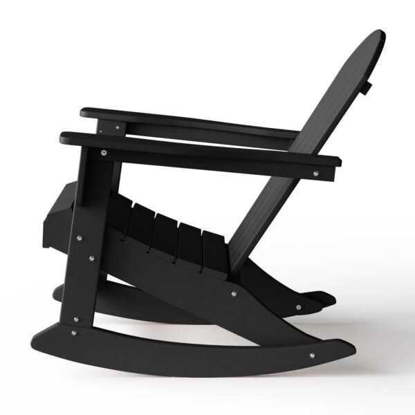 Outdoor Patio Rocking Adirondack Chair – Black