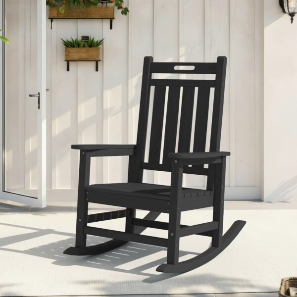 HDPE Outdoor Rocking Chair – Black
