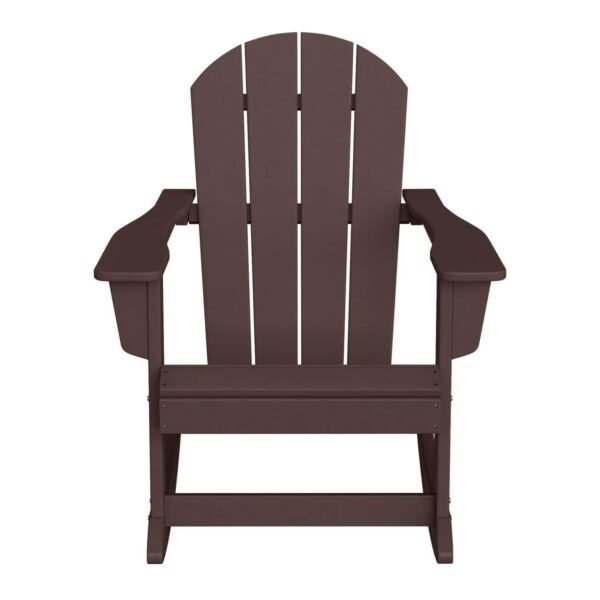 Outdoor Patio Rocking Adirondack Chair – Dark Brown