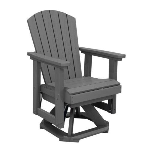 Adirondack Swivel Glider Chair – Gray