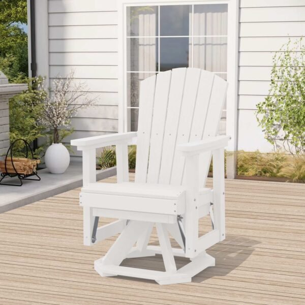 Adirondack Swivel Glider Chair – White